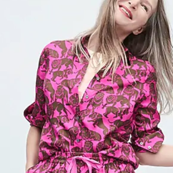 J.Crew Silk Shirt in Lions Print 14 - Picture 10 of 10